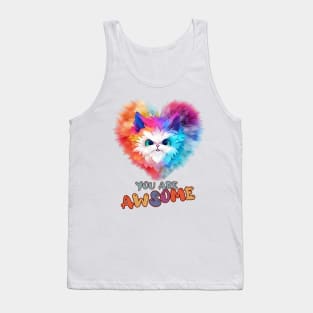 Fluffy: "You are awsome" collorful, cute, furry animals Tank Top